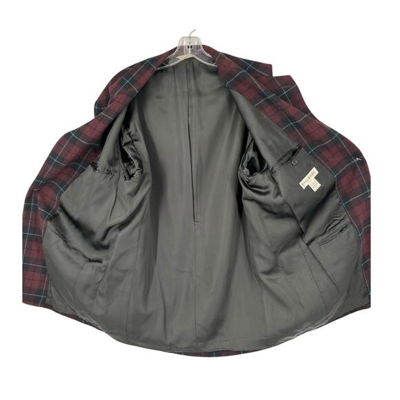 Vintage 80's Banana Republic Mens Plaid Wool Blend Jacket Academia Preppy Medium - Picture 3 of 12